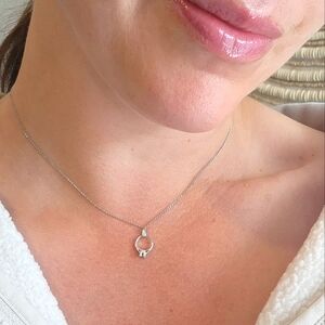 Diamond And Silver Engagment Or Promise Ring Dainty Necklace